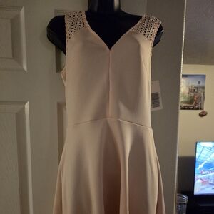 Elegant Light Pink Sleeveless Dress